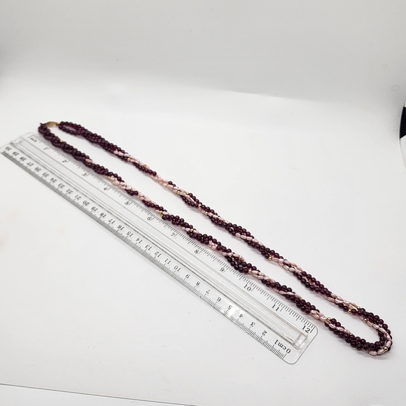 Twisted Rope Pearl 14kGold & Agate Necklace - Picture 12 of 16